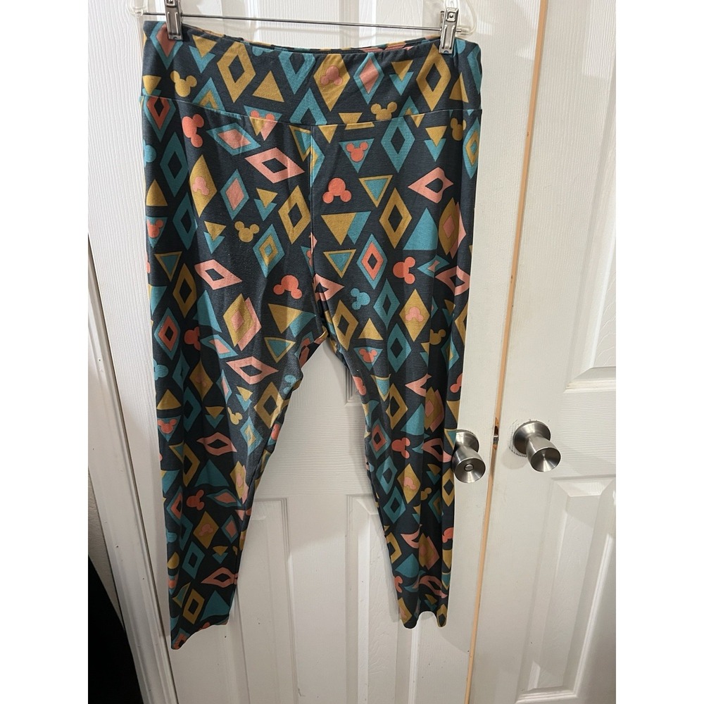 Disney LulaRoe‎ Diamond Mickey Mouse Pattern Blue Orange TC2 Leggings 201226